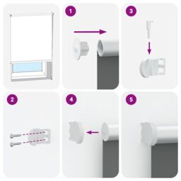 Berkfield Home Roller Blind Blackout White 120x130 cm Fabric Width 116.6 cm Polyester - thumbnail 5
