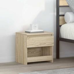 Berkfield Home Bedside Cabinet Sonoma Oak 40x30x39 cm Engineered Wood in Light Tan - Size: 40 x 30 x 39 cm - thumbnail 2