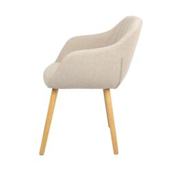 Home Garden Direct Luciano Upholstered Armchair in Premium Textured Linen in Beige - thumbnail 5