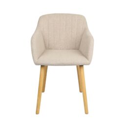 Home Garden Direct Luciano Upholstered Armchair in Premium Textured Linen in Beige - thumbnail 3