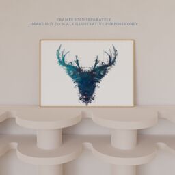 Artery8 Wall Art Print Pack of 3 A4 Ink Splat Thistle Heart Flower Hairy Coo Cow & Stag Celestial Space Scottish Painting Living Room s Set - thumbnail 6