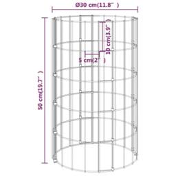 Berkfield Home Durable Circular Gabion Raised Beds 4 pcs Ã˜30x50/100/150/200 cm in Silver - thumbnail 5