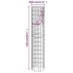 Berkfield Home Durable Circular Gabion Raised Beds 4 pcs Ã˜30x50/100/150/200 cm in Silver - thumbnail 7