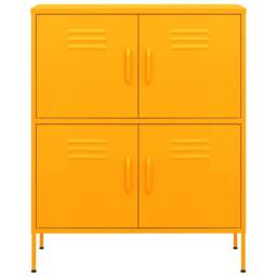 Berkfield Home Storage Cabinet Mustard Yellow 80x35x101.5 cm Steel - thumbnail 3