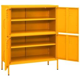 Berkfield Home Storage Cabinet Mustard Yellow 80x35x101.5 cm Steel - thumbnail 6