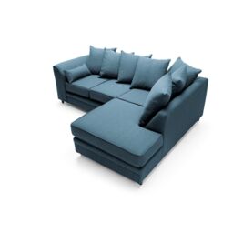 Abakus Direct Darcy Corner Sofa Right Hand Facing in Smart Linen Fabric in Teal - thumbnail 5