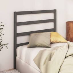 Berkfield Home Beautiful Bed Headboard Grey 95x4x100 cm Solid Wood Pine - Size: 95 x 4 x 100 cm - thumbnail 1