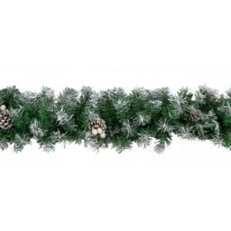 Samuel Alexander 2.7m (9ft) Green Snow Tipped Christmas Garland with White Berries & Pine Cones - thumbnail 8