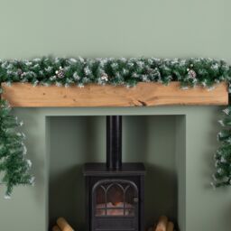 Samuel Alexander 2.7m (9ft) Green Snow Tipped Christmas Garland with White Berries & Pine Cones - thumbnail 7