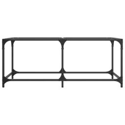 Berkfield Home Coffee Table with Transparent Glass Top 98.5x50x40 cm Steel in Brown - thumbnail 4
