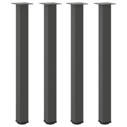 Berkfield Home Modern Coffee Table Legs 4 pcs Anthracite 90-92 cm Steel in Dark Grey - thumbnail 3