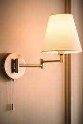 ValueLights Sonia Pair of Swing Arm Wall Lights with Taper Linen Shades & Bulbs in Metallic Silver - thumbnail 3