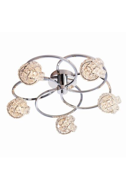 Netlighting Talia 5 Light Semi flush Chrome Crystal (K5) Glass G9 in Clear - image 1
