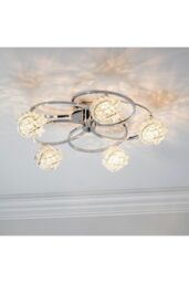 Netlighting Talia 5 Light Semi flush Chrome Crystal (K5) Glass G9 in Clear - thumbnail 2