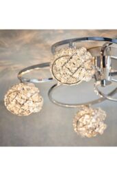 Netlighting Talia 5 Light Semi flush Chrome Crystal (K5) Glass G9 in Clear - thumbnail 5