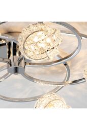 Netlighting Talia 5 Light Semi flush Chrome Crystal (K5) Glass G9 in Clear - thumbnail 6