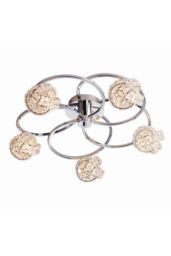 Netlighting Talia 5 Light Semi flush Chrome Crystal (K5) Glass G9 in Clear - thumbnail 1