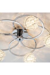 Netlighting Talia 5 Light Semi flush Chrome Crystal (K5) Glass G9 in Clear - thumbnail 3