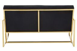 Orsina 2 Seat Velvet Sofa, Button Tufting Sofa, Foam Padded Velvet Upholstery Sofa, Metal Frame Lounge Sofa in Black - thumbnail 4