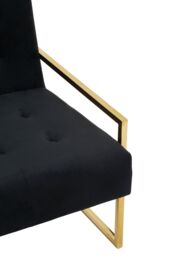 Orsina 2 Seat Velvet Sofa, Button Tufting Sofa, Foam Padded Velvet Upholstery Sofa, Metal Frame Lounge Sofa in Black - thumbnail 5