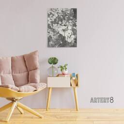 "Artery8 Spring Flowers Black & White Canvas Wall Art Print van Hoytema in Grey - Size: W18"" x H24""" - thumbnail 3