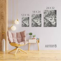 "Artery8 Spring Flowers Black & White Canvas Wall Art Print van Hoytema in Grey - Size: W18"" x H24""" - thumbnail 4