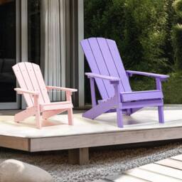 Wyld and Coco Outdoor Chair - Violet Matt Plastic Wood Weather-Resistant - thumbnail 1