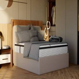 Prime Massage 3000 Gel Pocket Mattress in Natural White - Size: Single - thumbnail 3