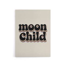 "Artery8 Moon Child Retro Rainbow Font Typography Canvas Wall Art Print in Beige - Size: W18"" x H24""" - thumbnail 1