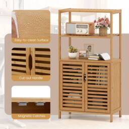 KORVIXA Modern Storage Organizer Bamboo Cabinet in Natural - Size: 100 cm x 100 cm - thumbnail 5