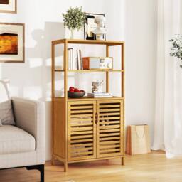 KORVIXA Modern Storage Organizer Bamboo Cabinet in Natural - Size: 100 cm x 100 cm - thumbnail 3