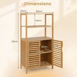 KORVIXA Modern Storage Organizer Bamboo Cabinet in Natural - Size: 100 cm x 100 cm - thumbnail 2