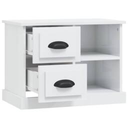 Berkfield Home Elegant Bedside Cabinet High Gloss White 60x35.5x45 cm - thumbnail 6