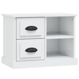 Berkfield Home Elegant Bedside Cabinet High Gloss White 60x35.5x45 cm - thumbnail 3