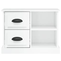 Berkfield Home Elegant Bedside Cabinet High Gloss White 60x35.5x45 cm - thumbnail 7