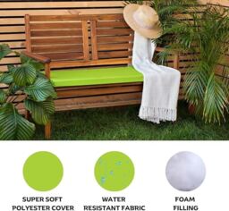 Marco Paul Padded Cushion Outdoor/Indoor 2 Seater 108x45x5cm Lime Seat Foam in Green - Size: 108 x 45 x 5 cm - thumbnail 5