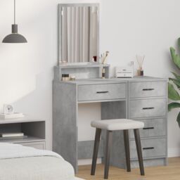 Berkfield Home Dressing Table with Drawers, Concrete Grey, 50x41x140 cm in Grey - Size: 50 x 41 x 140 cm - thumbnail 1