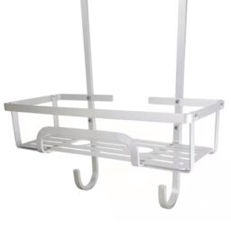House of Home Shower Caddy Over Door 3 Tier Large Aluminium Bathroom Storage Rack Organiser in White - thumbnail 3