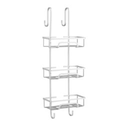 House of Home Shower Caddy Over Door 3 Tier Large Aluminium Bathroom Storage Rack Organiser in White - thumbnail 2
