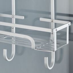 House of Home Shower Caddy Over Door 3 Tier Large Aluminium Bathroom Storage Rack Organiser in White - thumbnail 5
