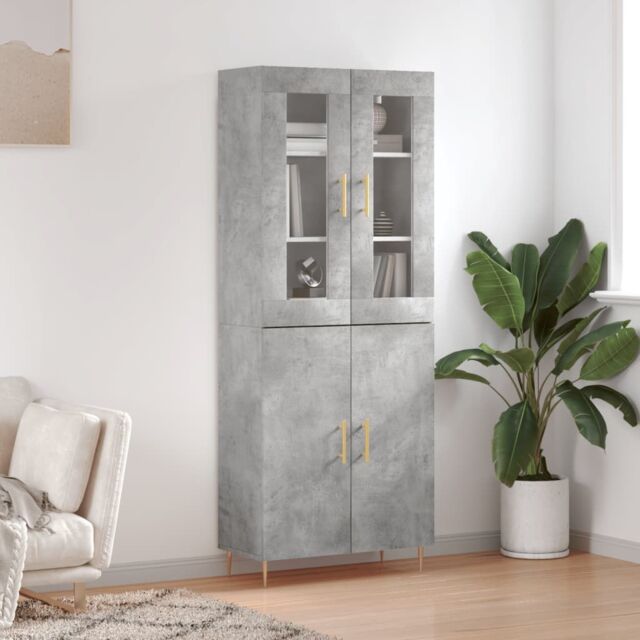 Berkfield Home Highboard Concrete Grey 69.5x34x180 cm Engineered Wood - image 1