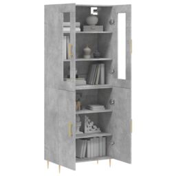 Berkfield Home Highboard Concrete Grey 69.5x34x180 cm Engineered Wood - thumbnail 3