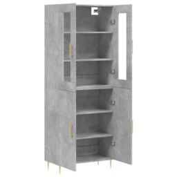 Berkfield Home Highboard Concrete Grey 69.5x34x180 cm Engineered Wood - thumbnail 4
