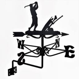 Buttercup Farm Mini Golfer Weathervane - Steel - L38 x W38 x H60 cm - Black - thumbnail 1