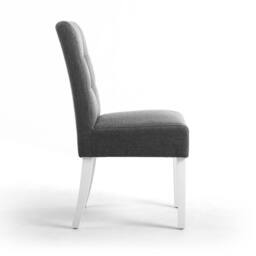 Shankar Moseley Waffle Linen Effect Steel Grey in White Legs - thumbnail 3