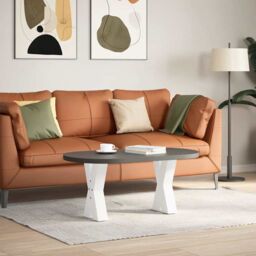Berkfield Home Coffee Table Legs X-Shaped 2 pcs White 28x(42-43) cm Steel - thumbnail 2