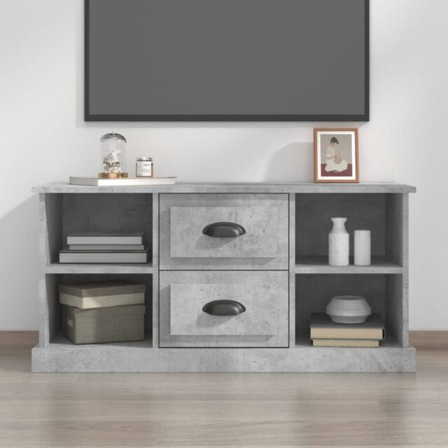 Berkfield Home TV Cabinet Concrete Grey 99.5x35.5x48 cm Engineered Wood - image 1