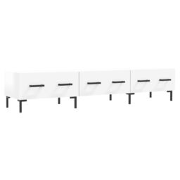 Berkfield Home TV Cabinet High Gloss White 150x36x30 cm Engineered Wood - Size: 150 x 36 x 30 cm - thumbnail 2