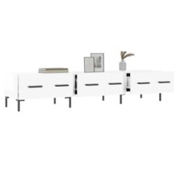Berkfield Home TV Cabinet High Gloss White 150x36x30 cm Engineered Wood - Size: 150 x 36 x 30 cm - thumbnail 4