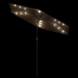 Berkfield Home Comfortable Garden Parasol with LEDs & Steel Pole Brown 223x223 - thumbnail 8